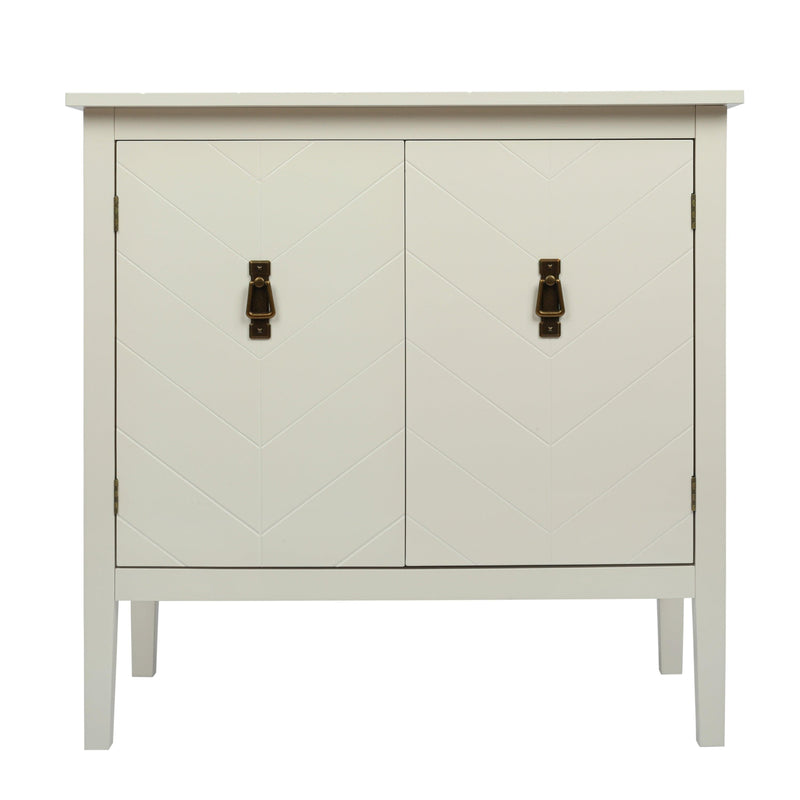 2 Door Wooden Cabinets, Off-white Wood Cabinet Vintage  Style Sideboard for Living Room Dining Room Office - Urban Living Furniture (Los Angeles, CA)