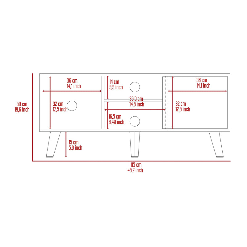 Stamford 3-Shelf Rectangle TV Stand Black Wengue - Urban Living Furniture (Los Angeles, CA)