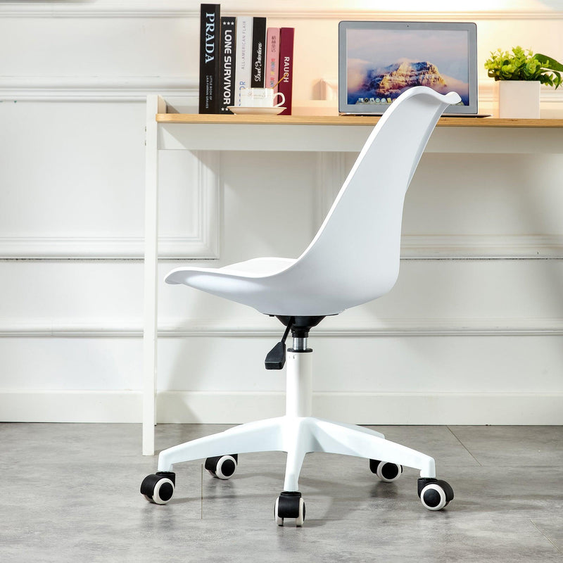 Modern Home Office Desk Chairs, Adjustable 360 °Swivel  Chair Engineering  Plastic Armless Swivel Computer  Chair With Wheels for Living Room, Bed Room Office Hotel Dining Room and White. - Urban Living Furniture (Los Angeles, CA)