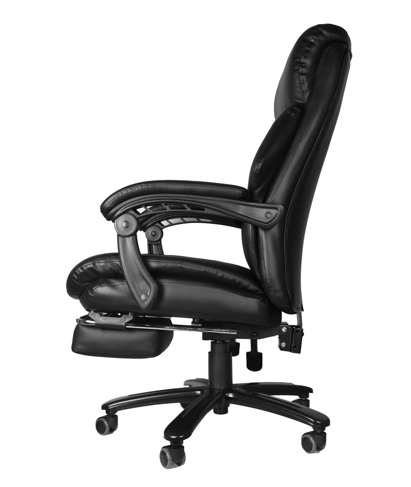 High Back Office  Chair with High Quality PU Leather, Soft Cushion and Footrest, Tilt Function Max 130°,400lbs,Black - Urban Living Furniture (Los Angeles, CA)