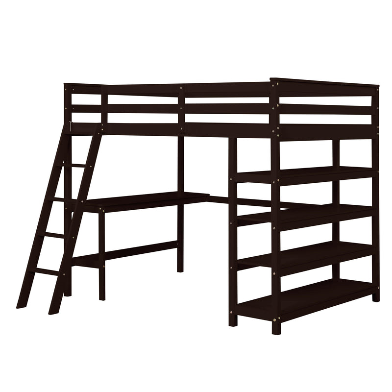 Loft Bed Full with desk,ladder,shelves , Espresso - Urban Living Furniture (Los Angeles, CA)