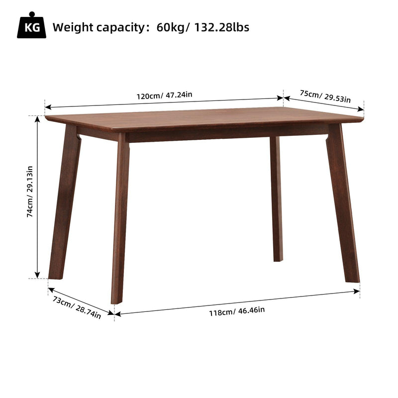 5 Pieces Dining Table Set 1 Dining Table and 4 Chairs Rustic Retro Solid RubberWood Table and Breakfast Upholstered Stools for Home Kitchen Dining Room - Urban Living Furniture (Los Angeles, CA)