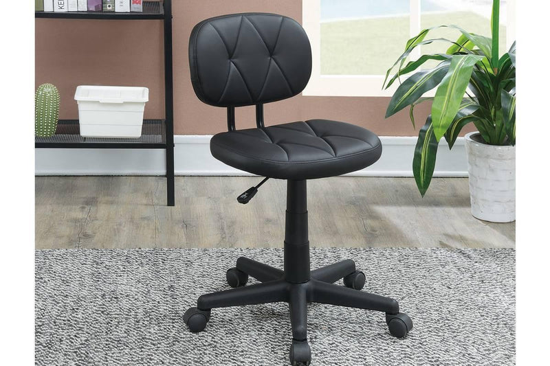 Modern 1pc Office Chair Black Tufted Design Upholstered Chairs with wheels - Urban Living Furniture (Los Angeles, CA)