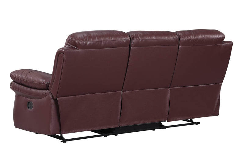 Global United  Leather Air Upholstered Reclining Sofa with Fiber Back - Urban Living Furniture (Los Angeles, CA)