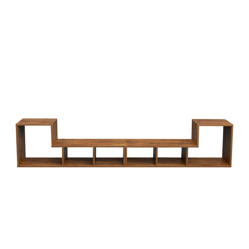 Double L-Shaped TV Stand，Display Shelf ，Bookcase for Home Furniture,Walnut - Urban Living Furniture (Los Angeles, CA)