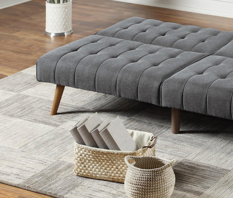 Blue GreyModern Convertible Sofa 1pc Set Couch Polyfiber Plush Tufted Cushion Sofa Living Room Furniture Wooden Legs - Urban Living Furniture (Los Angeles, CA)