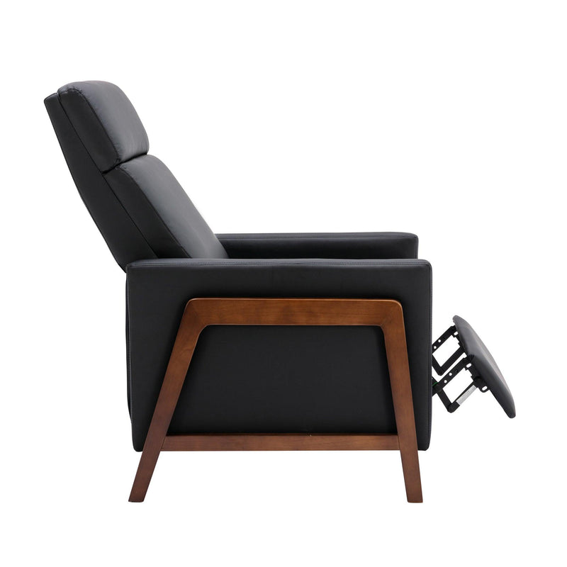 Wood-Framed PU Leather Recliner Chair Adjustable Home Theater Seating with Thick Seat Cushion and BackrestModern Living Room Recliners，Black - Urban Living Furniture (Los Angeles, CA)