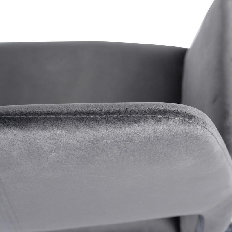 Velvet Upholstered Adjustable Swivel Office Chair, GREY