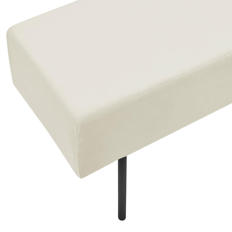Contemporary Style Bedroom Velvet Upholstered Bench, Beige,( 45'' x13''x 17''）