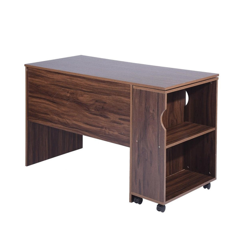 47.4" L Computer Desk with movable bookcase, brown - Urban Living Furniture (Los Angeles, CA)