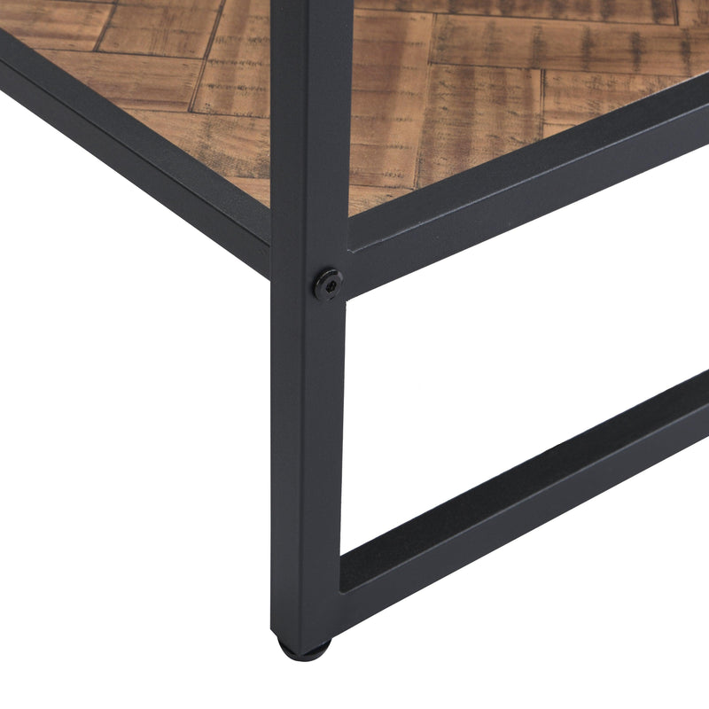 Black Side Table, End Table withStorage Shelf, Tempered Glass Coffee Table with Metal Frame for Living Room&Bed Room - Urban Living Furniture (Los Angeles, CA)