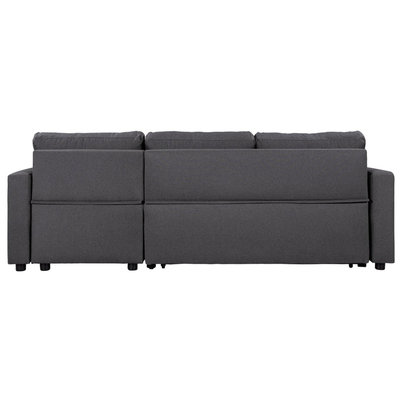 Upholstery  Sleeper Sectional Sofa Grey withStorage Space, 2 Tossing Cushions - Urban Living Furniture (Los Angeles, CA)