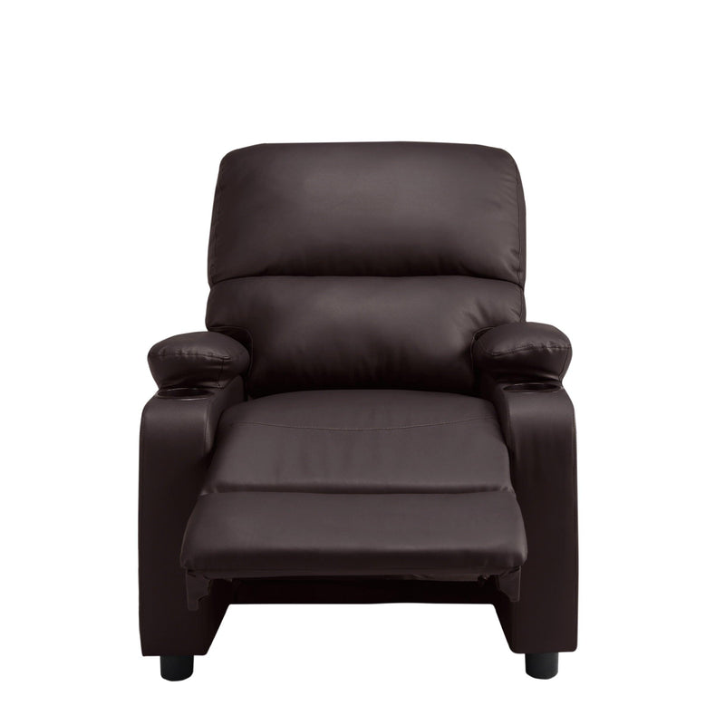 31.5” Faux leather reclining chair Brown Pu