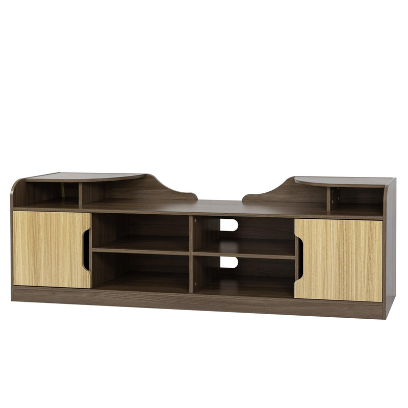 70.87Inches morden TV Stand,high glossy front TV Cabinet,The cabinet body and the door panel are embossed, showing elegancecan be assembled in Lounge Room, Living Room or Bedroom,color:Beige+Brown - Urban Living Furniture (Los Angeles, CA)