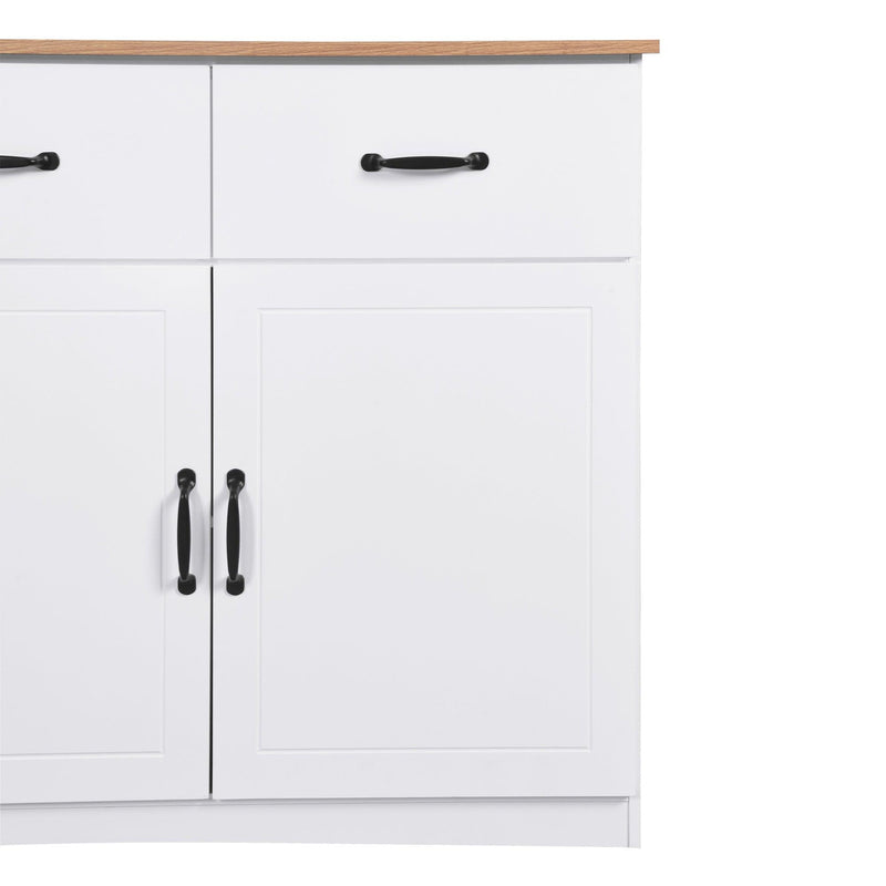 White Buffet Cabinet withStorage, Kitchen Sideboard with 3 Doors and 3 Drawers, Coffee Bar Cabinet,Storage Cabinet Console Table for Living Room - Urban Living Furniture (Los Angeles, CA)