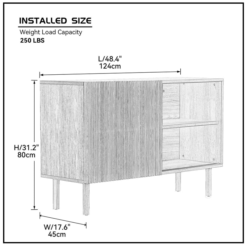 Modern Sideboard with 4 Cabinet,Storage Cabinet, TV Stand , Anti-Topple Design, and Large Countertop - Urban Living Furniture (Los Angeles, CA)