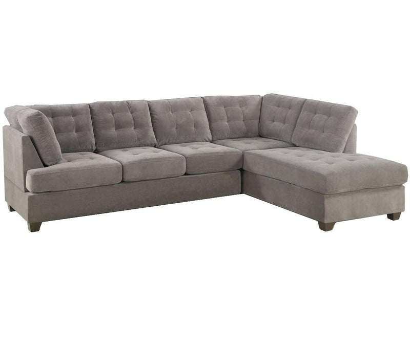 Living Room Sectional Waffle Suede Charcoal Color Sectional Sofa w Pillows Couch Tufted Cushion  Contemporary (NO OTTOMAN) - Urban Living Furniture (Los Angeles, CA)