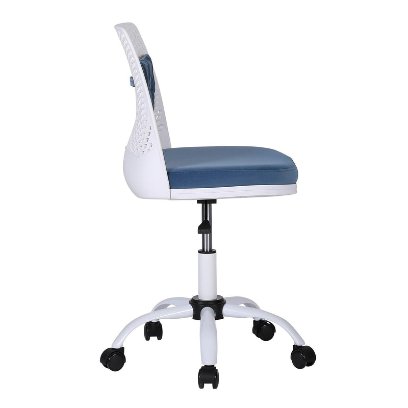Office Task Desk Chair Swivel Home Comfort Chairs,Adjustable Height with ample lumbar support,White+Blue