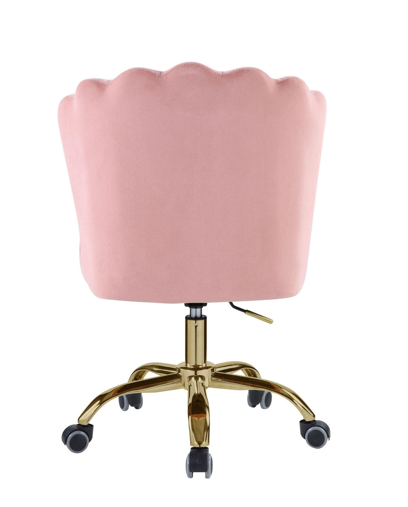 ACME Moyle Office Chair in Rose Quartz Velvet & Gold Finish OF00116 - Urban Living Furniture (Los Angeles, CA)