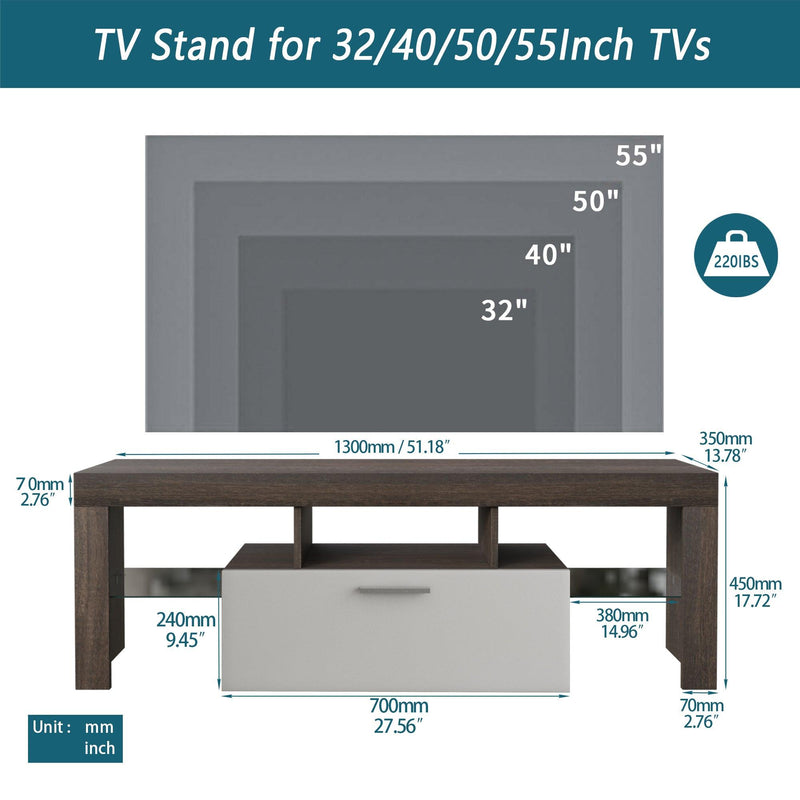 20 minutes quick assembly brown simpleModern TV cabinet Floor cabinet Floor TV wall cabinet Brown + whiteModern TV bracket - Urban Living Furniture (Los Angeles, CA)