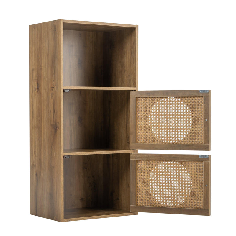 BathroomStorage cabinet,smallStorage cabinet,ratten locker,Children's bookcase，living room, bedroom, home office floor cabinet, rustic brown - Urban Living Furniture (Los Angeles, CA)