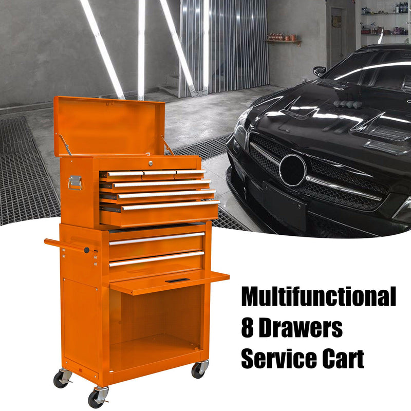 High Capacity Rolling Tool Chest with Wheels and Drawers, 8-Drawer ToolStorage Cabinet--ORANGE - Urban Living Furniture (Los Angeles, CA)