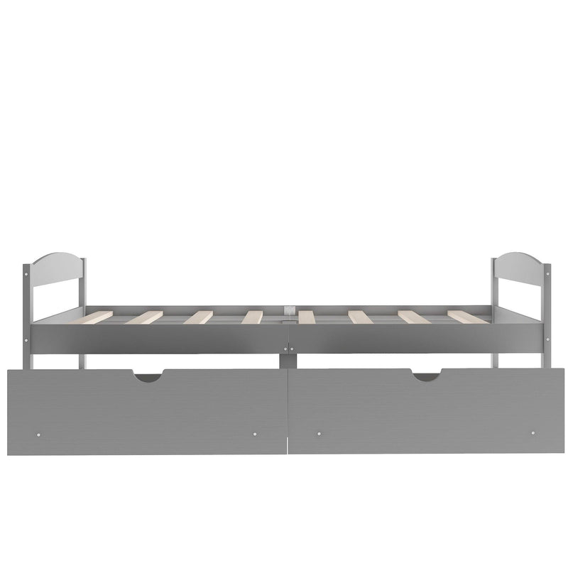 Twin size platform bed, with two drawers, gray - Urban Living Furniture (Los Angeles, CA)