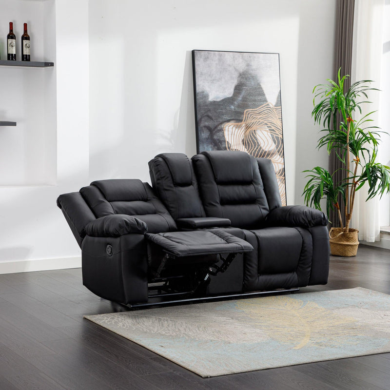 Home Theater Seating Manual Recliner, PU Leather Reclining Loveseat for Living Room - Urban Living Furniture (Los Angeles, CA)