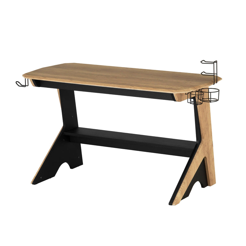 Techni Mobili Home Office Computer Writing Desk Workstation  with  Two Cupholders and a Headphone Hook- Pine - Urban Living Furniture (Los Angeles, CA)