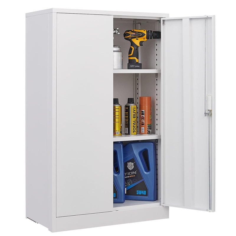 MetalStorage Cabinet with Locking Doors and Adjustable Shelf, Folding FilingStorage Cabinet , FoldingStorage Locker Cabinet for Home Office,School,Garage, White - Urban Living Furniture (Los Angeles, CA)