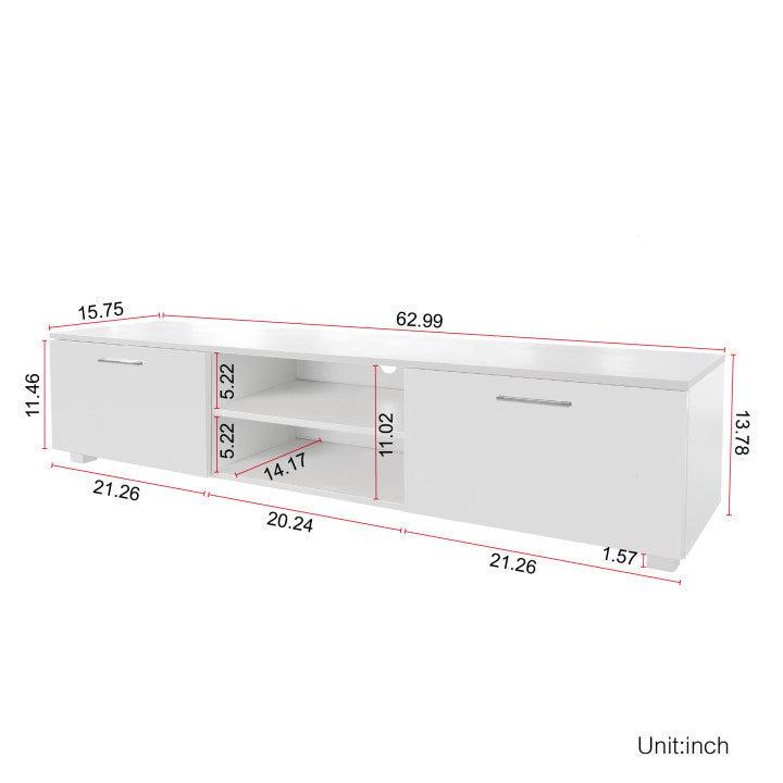 White TV Stand for 70 Inch TV Stands, Media Console Entertainment Center Television Table, 2Storage Cabinet with Open Shelves for Living Room Bedroom - Urban Living Furniture (Los Angeles, CA)