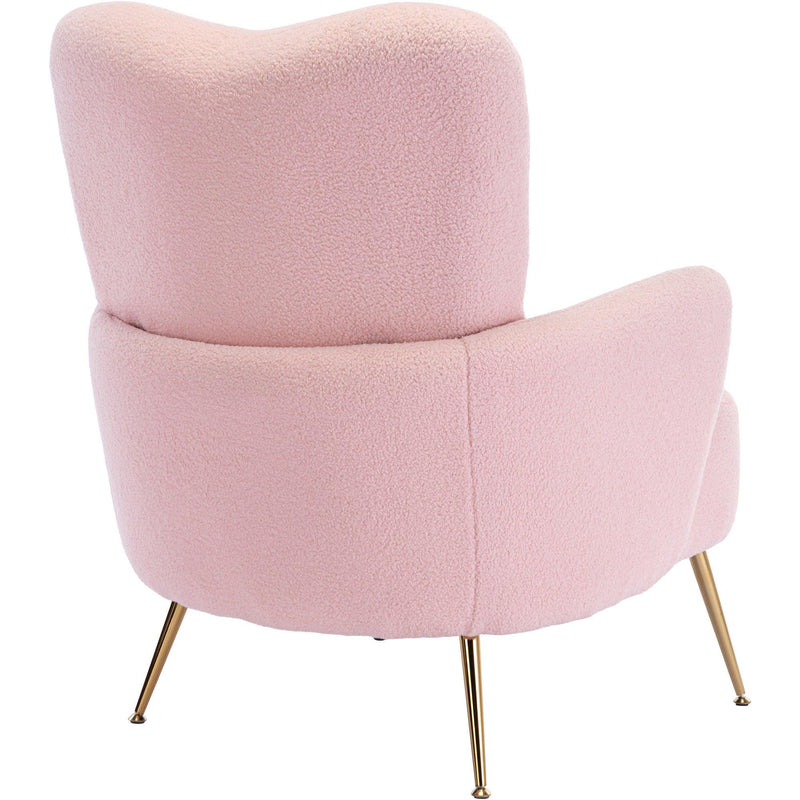 Cozy Teddy Fabric Arm Chair with Sloped High Back and Contemporary Metal Legs ,Pink - Urban Living Furniture (Los Angeles, CA)