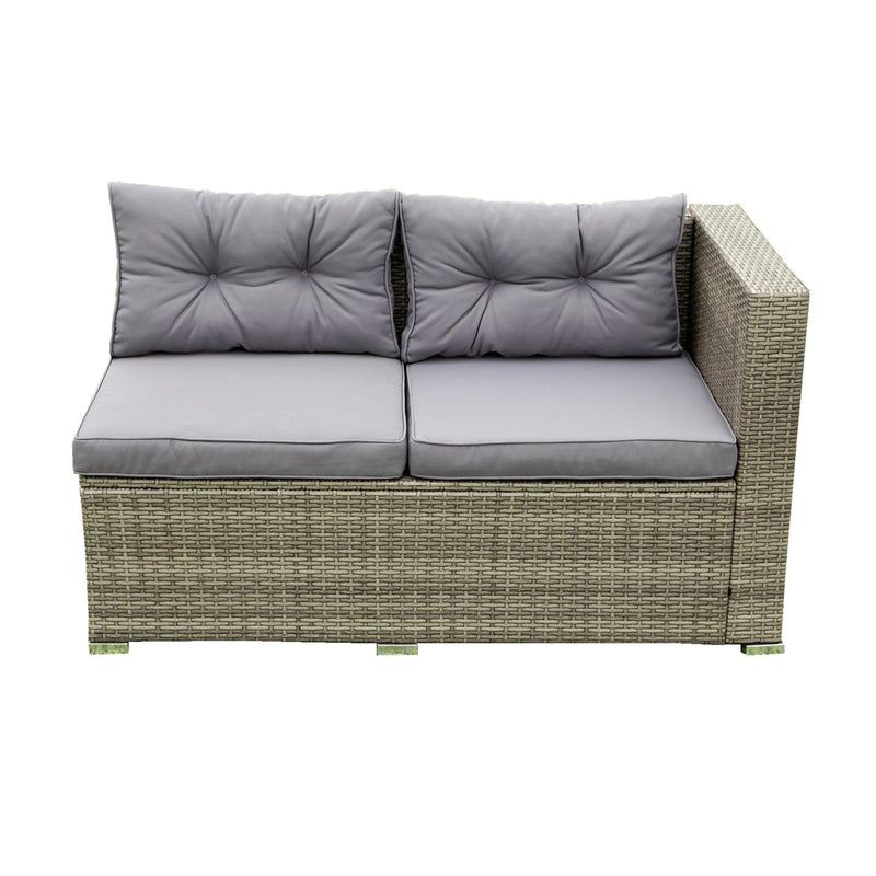 4 Piece Patio Sectional Wicker Rattan Outdoor Furniture Sofa Set withStorage Box Grey - Urban Living Furniture (Los Angeles, CA)