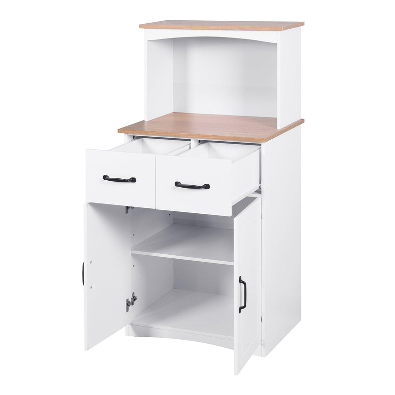 Wooden Kitchen Cabinet White PantryStorage Microwave Cabinet withStorage Drawer - Urban Living Furniture (Los Angeles, CA)