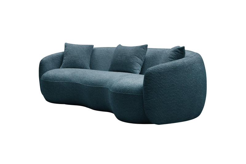 Modern Curved Sofa,  Boucle Fabric Couch for Bedroom, Office, Apartment，Blue - Urban Living Furniture (Los Angeles, CA)