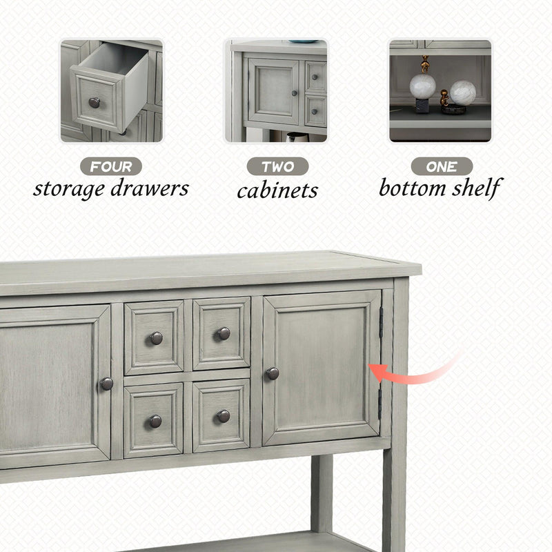 Cambridge Series Buffet Sideboard Console Table with Bottom Shelf (Antique Gray) - Urban Living Furniture (Los Angeles, CA)