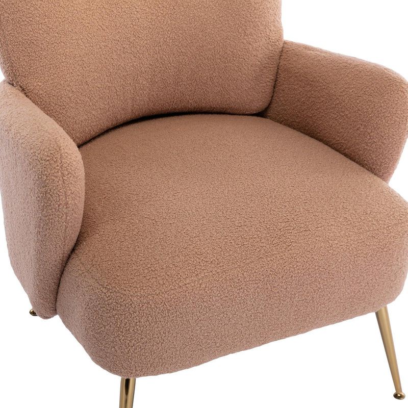 Cozy Teddy Fabric Arm Chair with Sloped High Back and Contemporary Metal Legs ,Espresso - Urban Living Furniture (Los Angeles, CA)