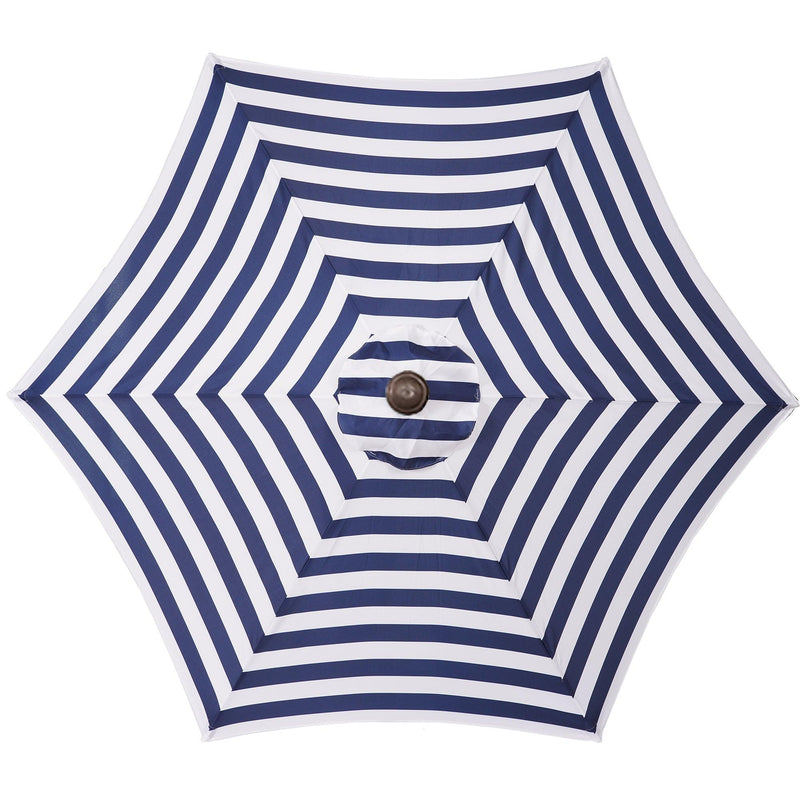 Outdoor Patio 8.6-Feet Market Table Umbrella With Push Button Tilt And Crank, Blue/White Stripes[Umbrella Base is not Included] - Urban Living Furniture (Los Angeles, CA)