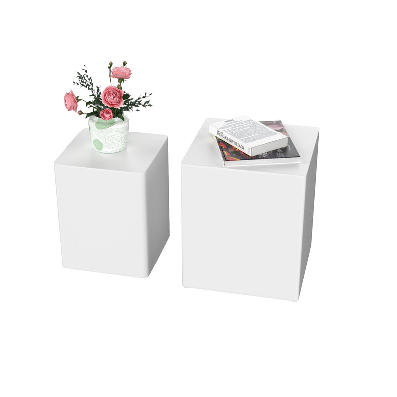 Upgrade MDF Nesting table/side table/coffee table/end table for living room,office,bedroom White，set of 2