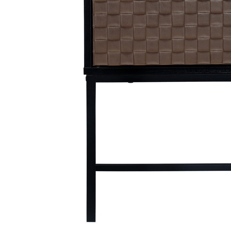 2 door cabinet,Runway-shaped leatherette finish,Embossed texture - Urban Living Furniture (Los Angeles, CA)