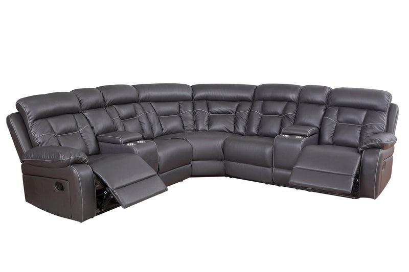 Faux Leather Reclining Sofa Grey - Urban Living Furniture (Los Angeles, CA)