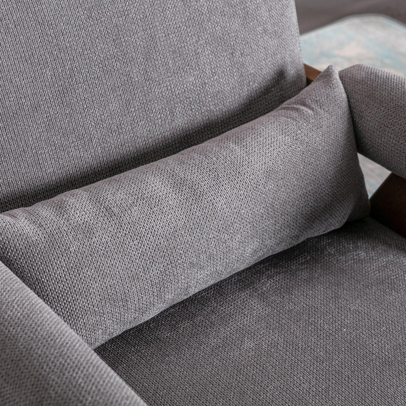 Accent chair, KD rubber wood legs with Walnut finish. Fabric cover the seat. With a cushion.Grey - Urban Living Furniture (Los Angeles, CA)