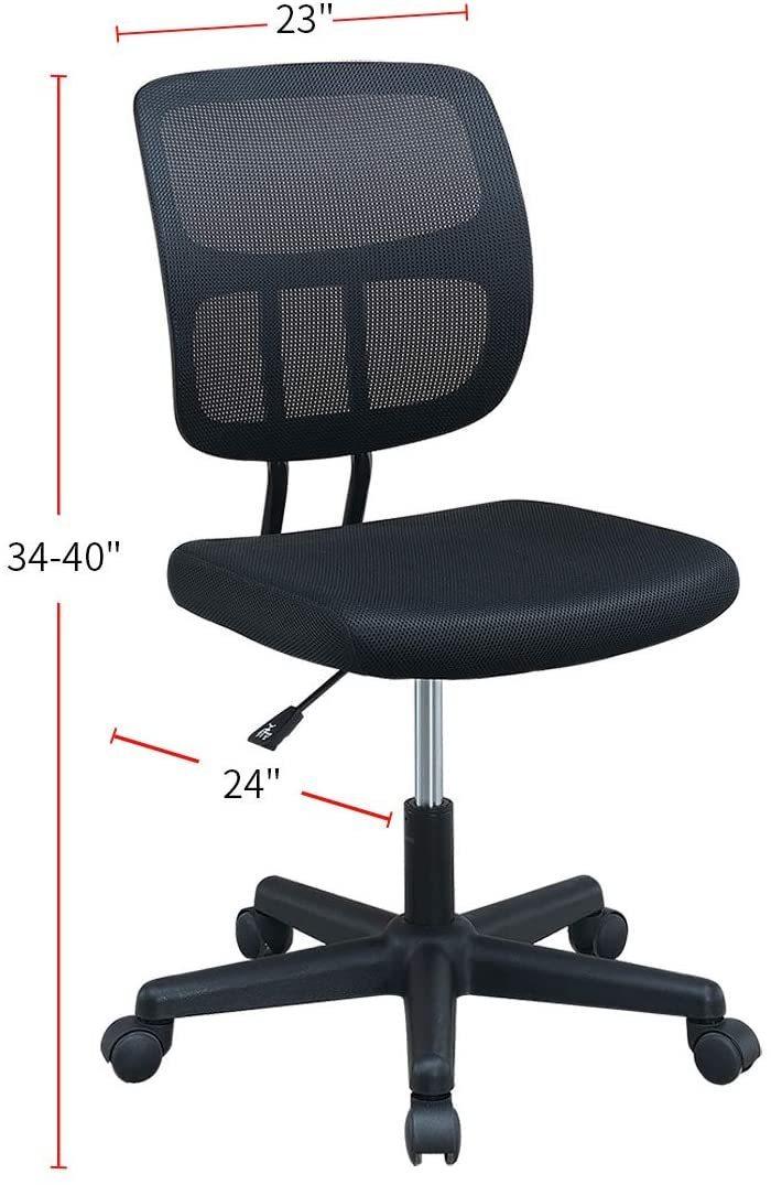 Elegant Design 1pc Office Chair Black Mesh Desk Chairs wheels Breathable Material Seats - Urban Living Furniture (Los Angeles, CA)