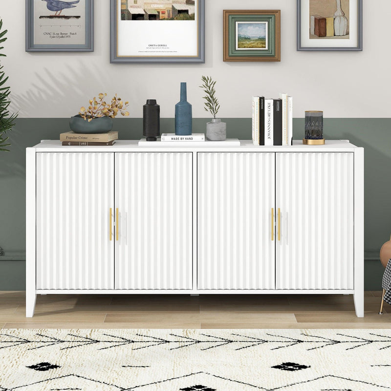 AccentStorage Cabinet Sideboard Wooden Cabinet with Metal Handles for Hallway, Entryway, Living Room, Bedroom