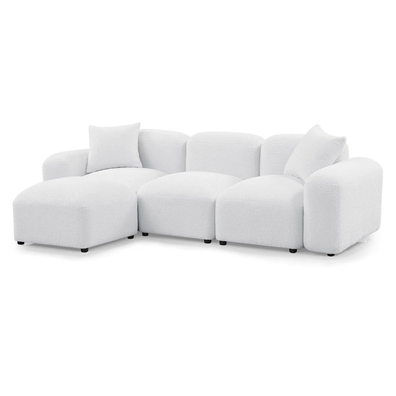 L-Shape Modular Sectional Sofa, DIY Combination,Teddy Fabric,White - Urban Living Furniture (Los Angeles, CA)