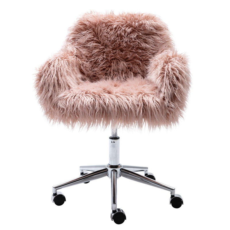 Modern Faux fur home  office chair, fluffy chair for girls, makeup vanity Chair - Urban Living Furniture (Los Angeles, CA)