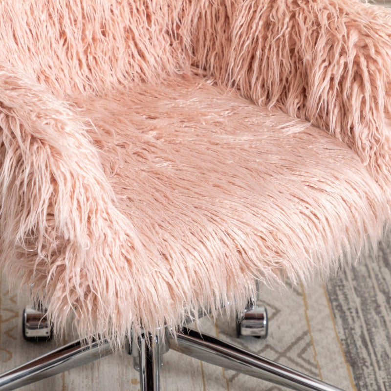 Modern Faux fur home  office chair, fluffy chair for girls, makeup vanity Chair - Urban Living Furniture (Los Angeles, CA)