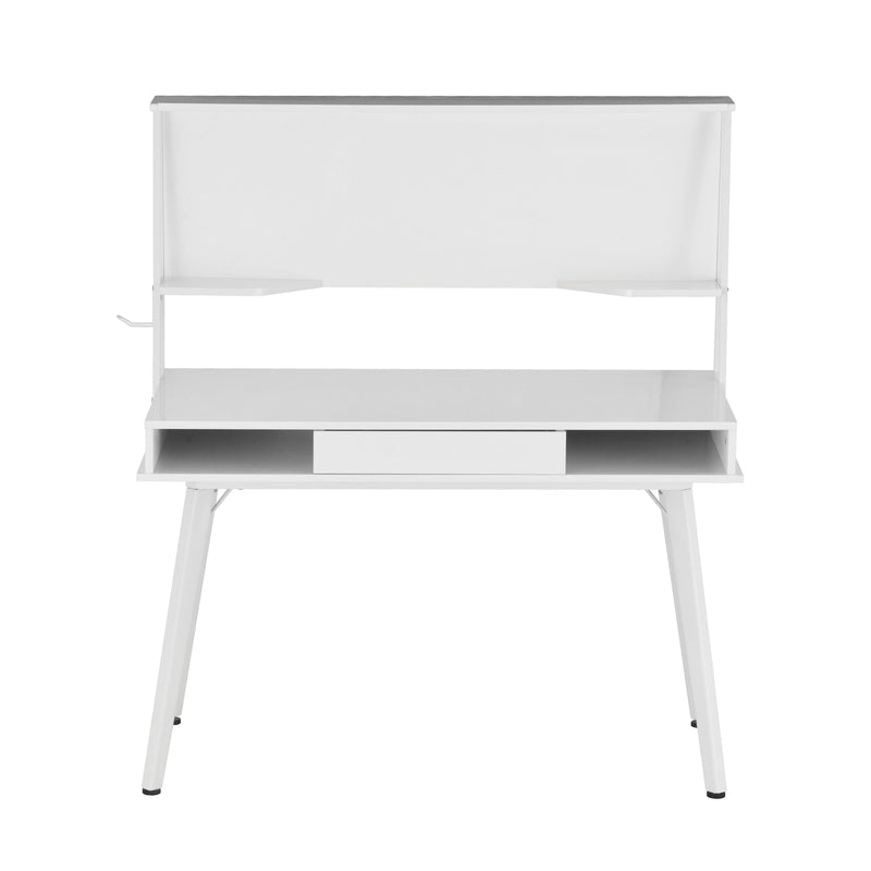 Techni Mobili Study Computer Desk withStorage & Magnetic Dry Erase White Board, White - Urban Living Furniture (Los Angeles, CA)