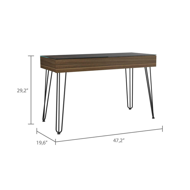 Posey 1-Drawer Rectangle Writing Desk with Hairpin Legs Mahogany - Urban Living Furniture (Los Angeles, CA)