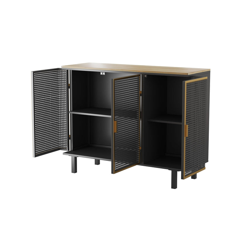 40.35" Wide  3 DoorsModern Sideboard, Freestanding SideboardStorage Cabinet Entryway Floor Cabinet for Living Room Office Bedroom - Urban Living Furniture (Los Angeles, CA)